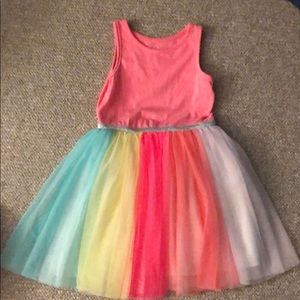 Rainbow dress with glitter waistband